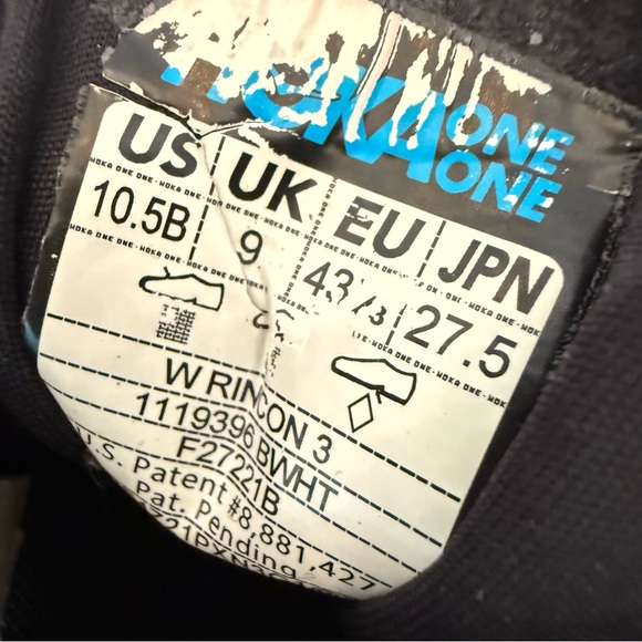 Hoka Rincon 3 Running Shoes Black White Lightweight Men’s 10.5 B - Picture 6 of 10